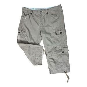 Eddie Bauer Women Light Brown Cargo Pants Size 16 Hiking Athletic Shorts Cotton